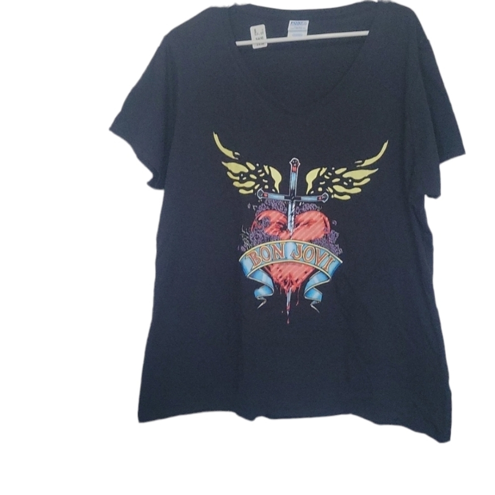 Bon Jovi Women's V Neck Women's T-Shirt XXL